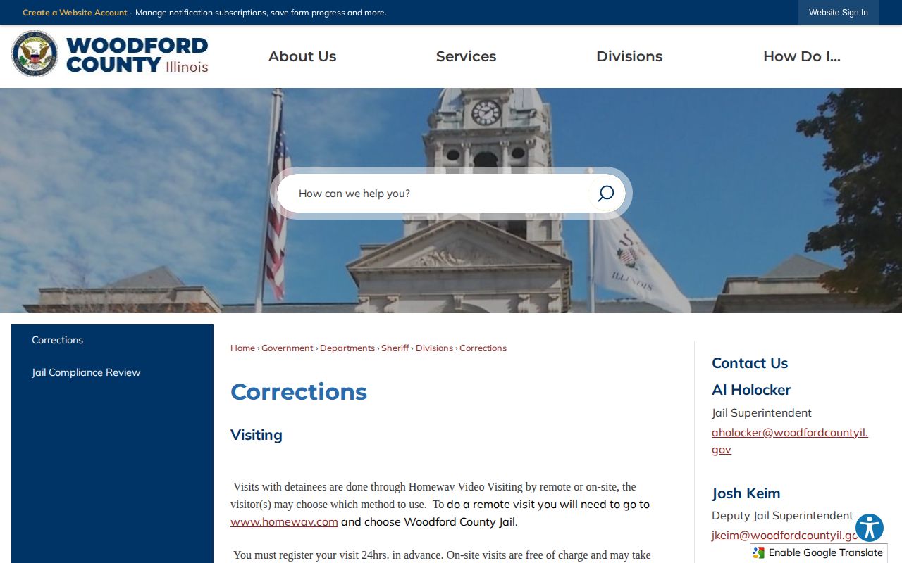Woodford County 72-hour release verification source
